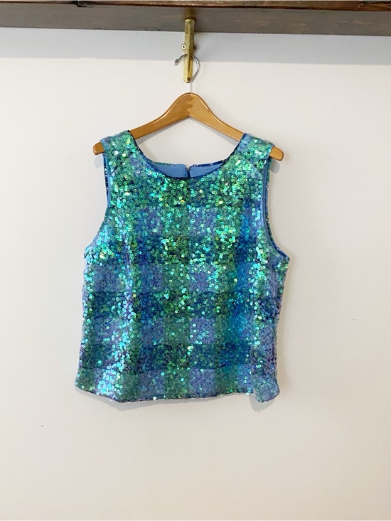 Anthropologie Tops - Anthropologie Maeve Sequin Top in Blue-Green